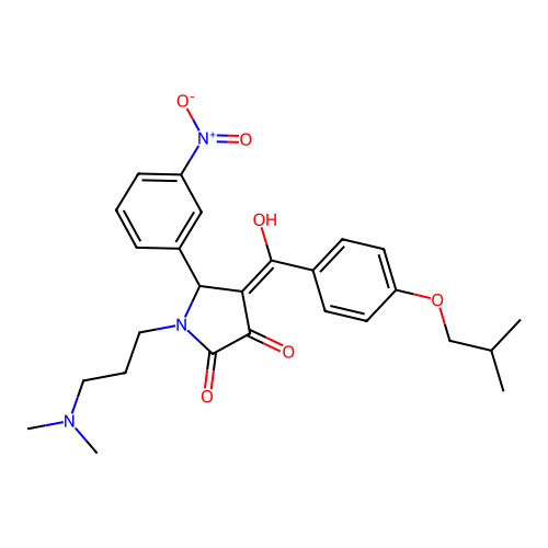 (4E)-1-[3-(dimethylamino)propyl]-4-[hydroxy-[4-(2-methylpropoxy)phenyl]methylidene]-5-(3-nitrophenyl)pyrrolidine-2,3-dione structure