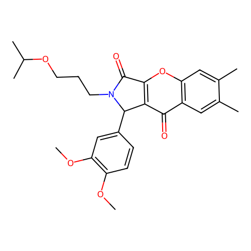 1-(3,4-dimethoxyphenyl)-2-(3-isopropoxypropyl)-6,7-dimethyl-1,2-dihydrochromeno[2,3-c]pyrrole-3,9-dione structure