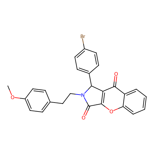 1-(4-bromophenyl)-2-(4-methoxyphenethyl)-1,2-dihydrochromeno[2,3-c]pyrrole-3,9-dione structure