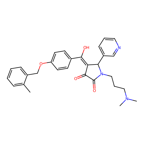 1-[3-(dimethylamino)propyl]-3-hydroxy-4-{4-[(2-methylphenyl)methoxy]benzoyl}-5-(pyridin-3-yl)-2,5-dihydro-1H-pyrrol-2-one structure