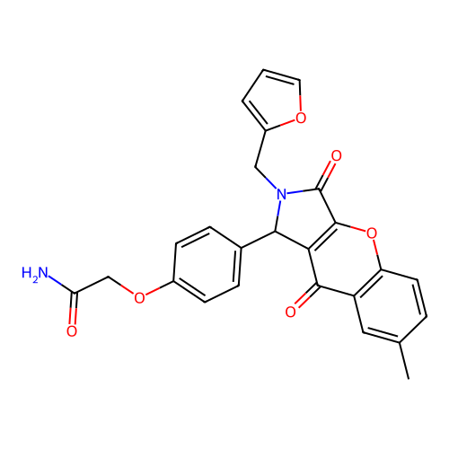 2-(4-(2-(furan-2-ylmethyl)-7-methyl-3,9-dioxo-1,2,3,9-tetrahydrochromeno[2,3-c]pyrrol-1-yl)phenoxy)acetamide structure