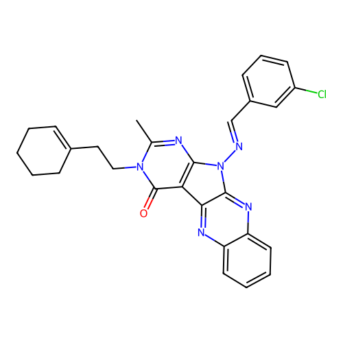 C28H25ClN6O structure