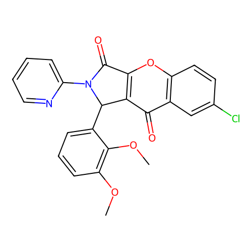 7-chloro-1-(2,3-dimethoxyphenyl)-2-(pyridin-2-yl)-1,2-dihydrochromeno[2,3-c]pyrrole-3,9-dione structure