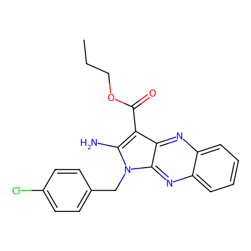 propyl 2-amino-1-(4-chlorobenzyl)-1H-pyrrolo[2,3-b]quinoxaline-3-carboxylate structure