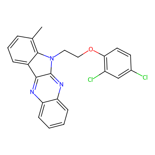 6-[2-(2,4-dichlorophenoxy)ethyl]-7-methyl-6H-indolo[2,3-b]quinoxaline structure
