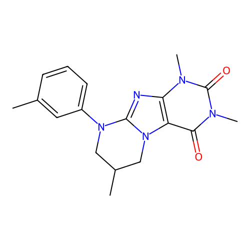 1,3,7-trimethyl-9-(3-methylphenyl)-7,8-dihydro-6H-purino[7,8-a]pyrimidine-2,4-dione structure
