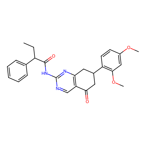 N-(7-(2,4-dimethoxyphenyl)-5-oxo-5,6,7,8-tetrahydroquinazolin-2-yl)-2-phenylbutanamide structure