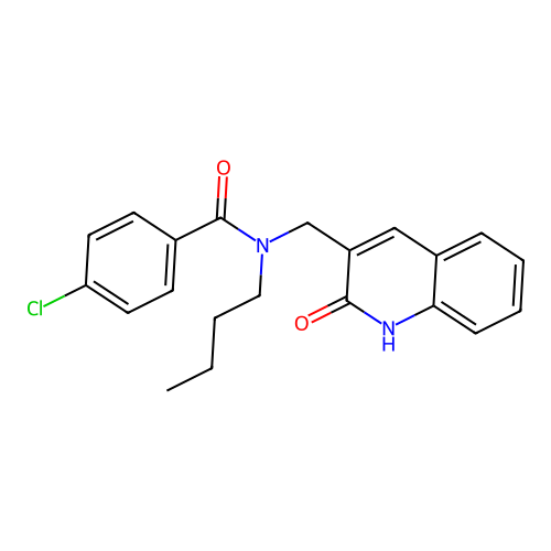 N-butyl-4-chloro-N-((2-hydroxyquinolin-3-yl)methyl)benzamide structure