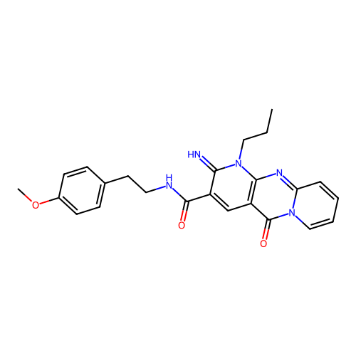 2-imino-N-[2-(4-methoxyphenyl)ethyl]-5-oxo-1-propyl-1,5-dihydro-2H-dipyrido[1,2-a:2',3'-d]pyrimidine-3-carboxamide structure