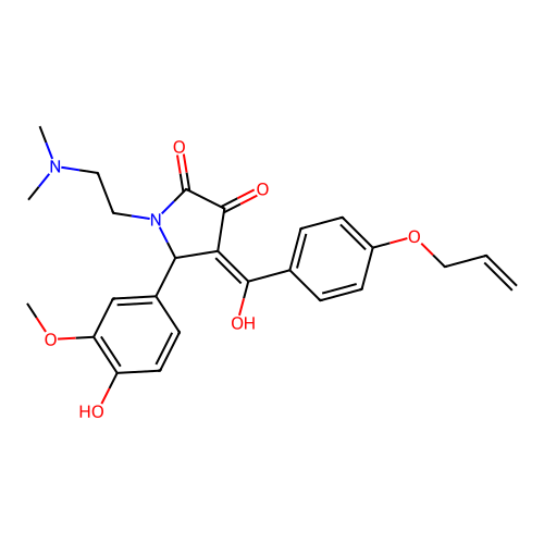 1-(2-dimethylaminoethyl)-5-(4-hydroxy-3-methoxyphenyl)-4-[hydroxy-(4-prop-2-enoxyphenyl)methylidene]pyrrolidine-2,3-dione structure