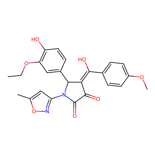 5-(3-ethoxy-4-hydroxyphenyl)-3-hydroxy-4-(4-methoxybenzoyl)-1-(5-methyl-1,2-oxazol-3-yl)-2,5-dihydro-1H-pyrrol-2-one structure