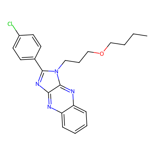 1-(3-butoxypropyl)-2-(4-chlorophenyl)-1H-imidazo[4,5-b]quinoxaline structure