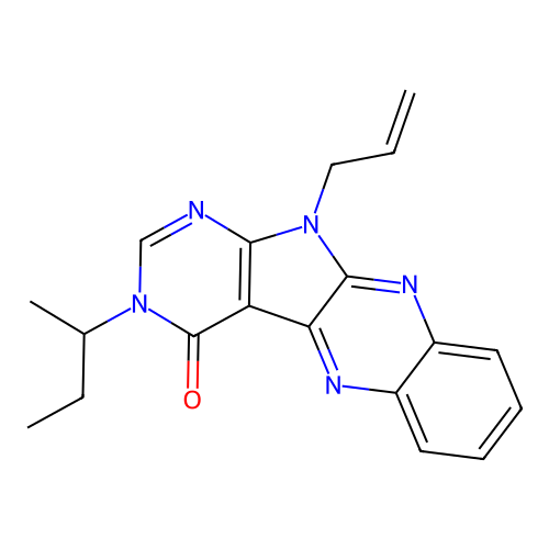 11-allyl-3-(sec-butyl)-3H-pyrimido[5',4':4,5]pyrrolo[2,3-b]quinoxalin-4(11H)-one structure