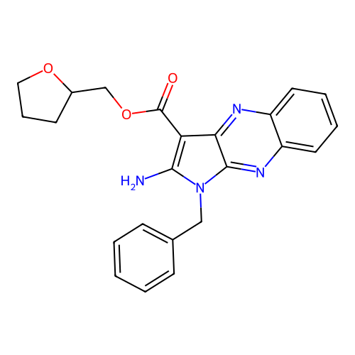 oxolan-2-ylmethyl 2-amino-1-benzylpyrrolo[3,2-b]quinoxaline-3-carboxylate structure