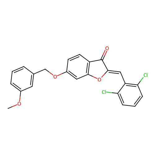 (2Z)-2-(2,6-dichlorobenzylidene)-6-[(3-methoxybenzyl)oxy]-1-benzofuran-3(2H)-one structure