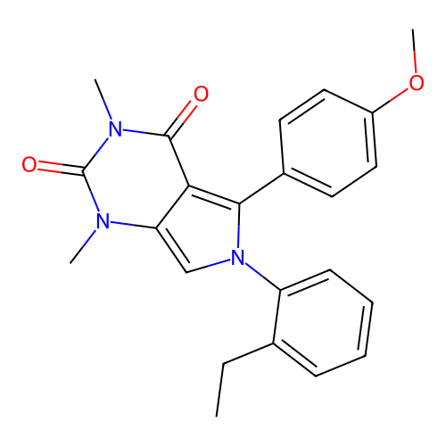 6-(2-ethylphenyl)-5-(4-methoxyphenyl)-1,3-dimethyl-1H-pyrrolo[3,4-d]pyrimidine-2,4(3H,6H)-dione structure