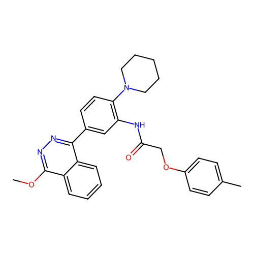 N-[5-(4-methoxyphthalazin-1-yl)-2-(piperidin-1-yl)phenyl]-2-(4-methylphenoxy)acetamide structure