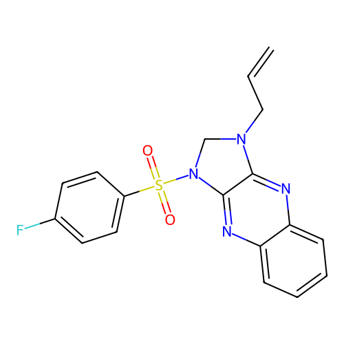 3-(4-fluorophenyl)sulfonyl-1-prop-2-enyl-2H-imidazo[4,5-b]quinoxaline structure