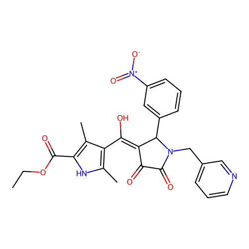 ethyl 4-(4-hydroxy-2-(3-nitrophenyl)-5-oxo-1-(pyridin-3-ylmethyl)-2,5-dihydro-1H-pyrrole-3-carbonyl)-3,5-dimethyl-1H-pyrrole-2-carboxylate structure