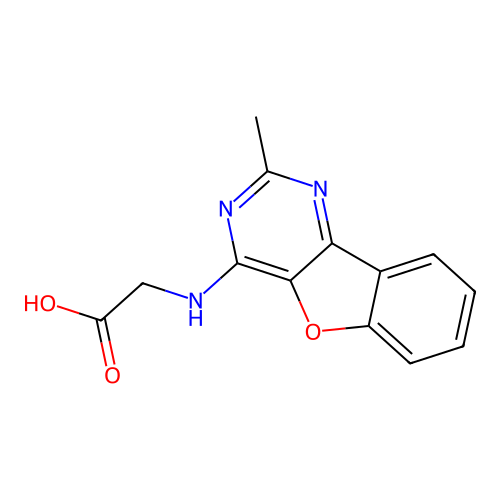 2-((2-Methylbenzofuro[3,2-d]pyrimidin-4-yl)amino)acetic acid structure