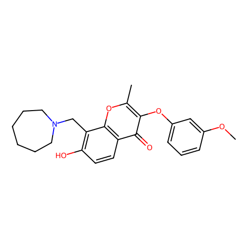 8-(azepan-1-ylmethyl)-7-hydroxy-3-(3-methoxyphenoxy)-2-methyl-4H-chromen-4-one structure