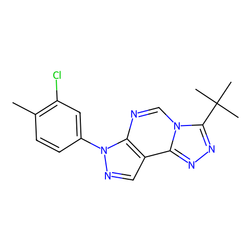 3-(tert-butyl)-7-(3-chloro-4-methylphenyl)-7H-pyrazolo[4,3-e][1,2,4]triazolo[4,3-c]pyrimidine structure