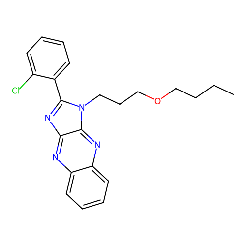 1-(3-butoxypropyl)-2-(2-chlorophenyl)-1H-imidazo[4,5-b]quinoxaline structure