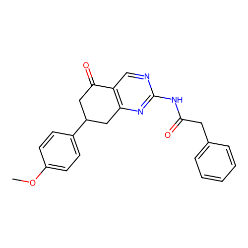 N-[7-(4-methoxyphenyl)-5-oxo-5,6,7,8-tetrahydroquinazolin-2-yl]-2-phenylacetamide structure