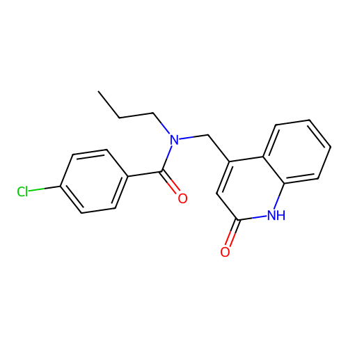 4-chloro-N-((2-hydroxyquinolin-4-yl)methyl)-N-propylbenzamide structure