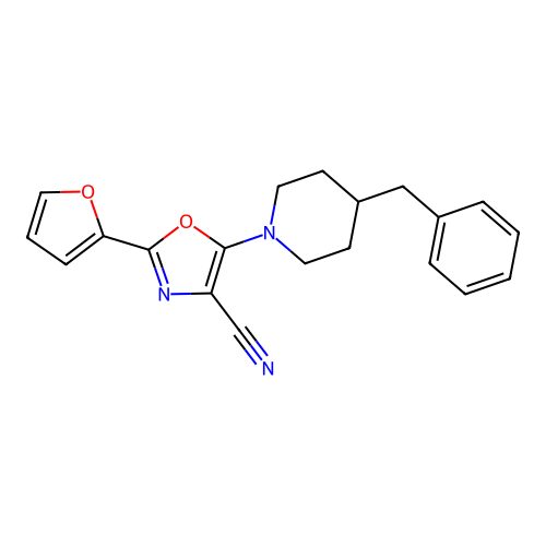 5-(4-Benzylpiperidin-1-yl)-2-(furan-2-yl)-1,3-oxazole-4-carbonitrile structure