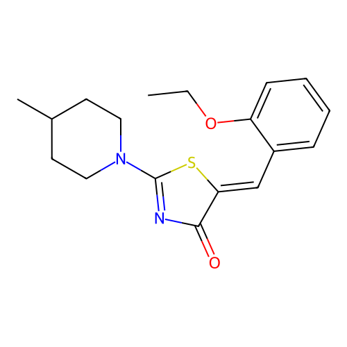 (Z)-5-(2-ethoxybenzylidene)-2-(4-methylpiperidin-1-yl)thiazol-4(5H)-one structure
