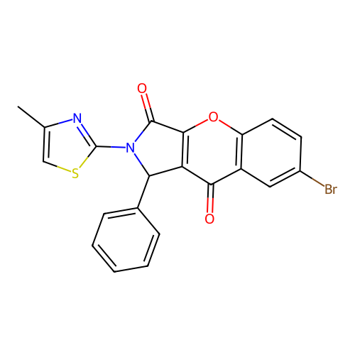 7-bromo-2-(4-methyl-1,3-thiazol-2-yl)-1-phenyl-1H-chromeno[2,3-c]pyrrole-3,9-dione structure