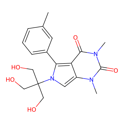 6-(1,3-dihydroxy-2-(hydroxymethyl)propan-2-yl)-1,3-dimethyl-5-(m-tolyl)-1H-pyrrolo[3,4-d]pyrimidine-2,4(3H,6H)-dione structure