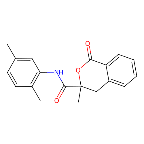 N-(2,5-dimethylphenyl)-3-methyl-1-oxo-3,4-dihydro-1H-isochromene-3-carboxamide structure