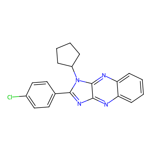 2-(4-chlorophenyl)-1-cyclopentyl-1H-imidazo[4,5-b]quinoxaline structure