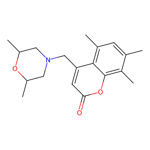 4-[(2,6-Dimethylmorpholin-4-yl)methyl]-5,7,8-trimethylchromen-2-one structure