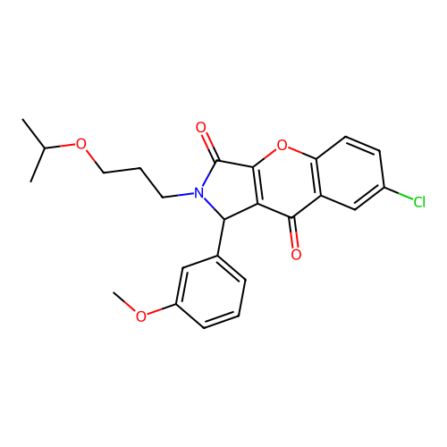 7-chloro-2-(3-isopropoxypropyl)-1-(3-methoxyphenyl)-1,2-dihydrochromeno[2,3-c]pyrrole-3,9-dione structure