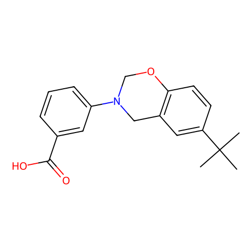 3-(6-tert-butyl-2H-1,3-benzoxazin-3(4H)-yl)benzoic acid structure