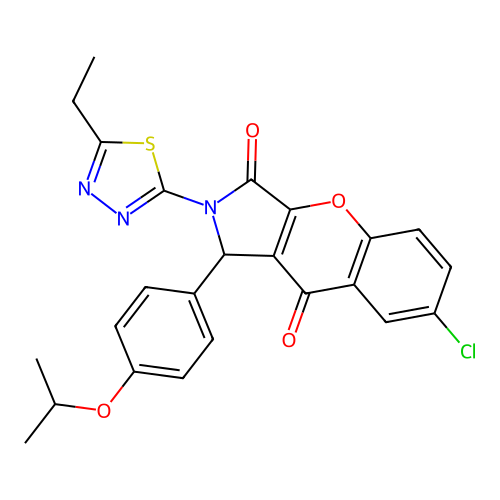 7-chloro-2-(5-ethyl-1,3,4-thiadiazol-2-yl)-1-(4-isopropoxyphenyl)-1,2-dihydrochromeno[2,3-c]pyrrole-3,9-dione structure