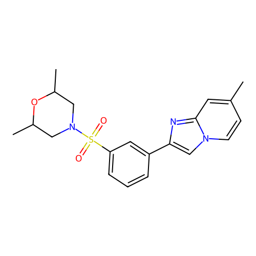 2-{3-[(2,6-dimethylmorpholin-4-yl)sulfonyl]phenyl}-7-methylimidazo[1,2-a]pyridine structure