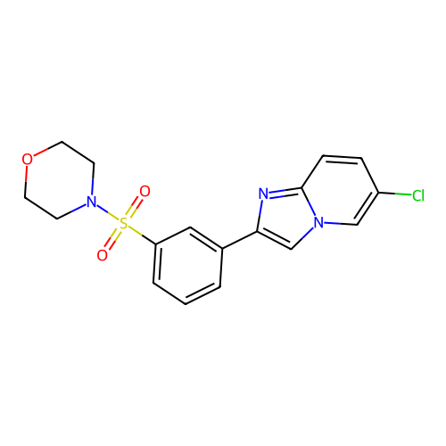 3-(6-Chloroimidazo[1,2-a]pyridin-2-yl)phenyl morpholino sulfone structure