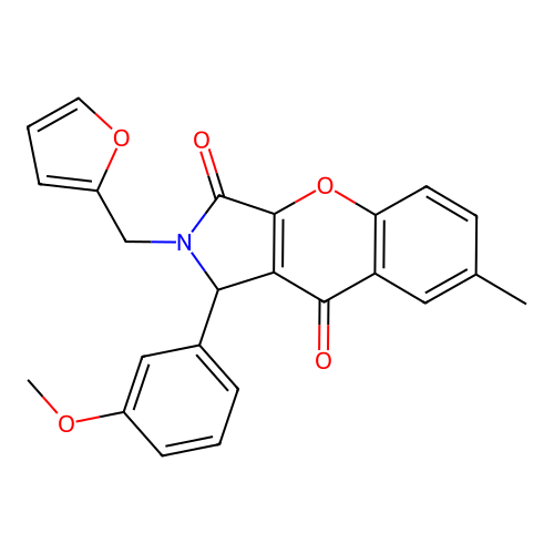 2-(furan-2-ylmethyl)-1-(3-methoxyphenyl)-7-methyl-1,2-dihydrochromeno[2,3-c]pyrrole-3,9-dione structure