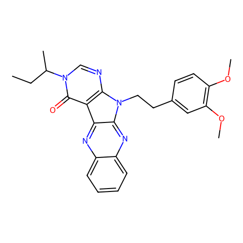 3-(butan-2-yl)-11-[2-(3,4-dimethoxyphenyl)ethyl]-3,11-dihydro-4H-pyrimido[5',4':4,5]pyrrolo[2,3-b]quinoxalin-4-one structure
