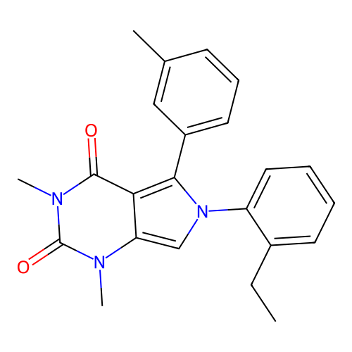 6-(2-ethylphenyl)-1,3-dimethyl-5-(3-methylphenyl)pyrrolo[3,4-d]pyrimidine-2,4-dione structure