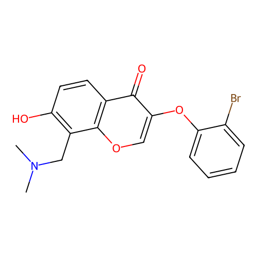 8-[(Dimethylamino)methyl]-3-(2-bromophenoxy)-7-hydroxychromen-4-one structure
