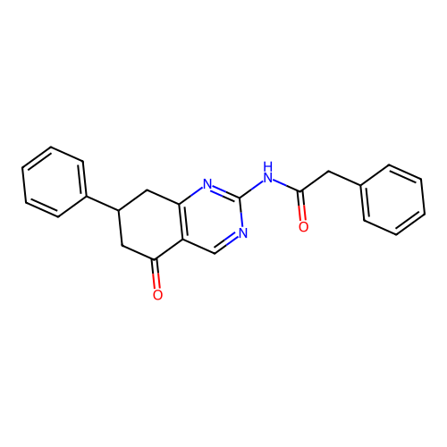 N-(5-oxo-7-phenyl-5,6,7,8-tetrahydroquinazolin-2-yl)-2-phenylacetamide structure