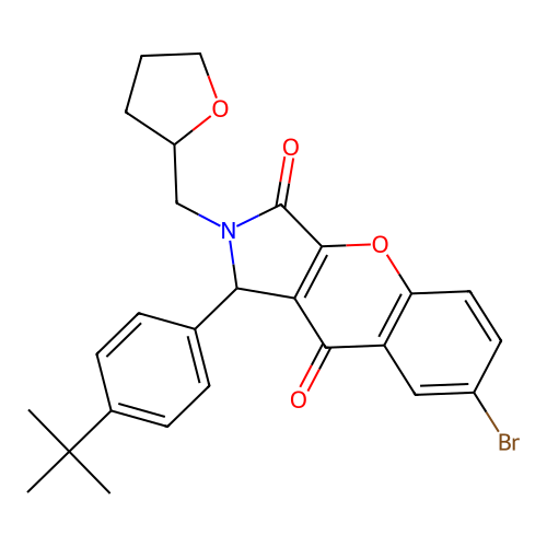 7-bromo-1-(4-tert-butylphenyl)-2-(tetrahydrofuran-2-ylmethyl)-1,2-dihydrochromeno[2,3-c]pyrrole-3,9-dione structure