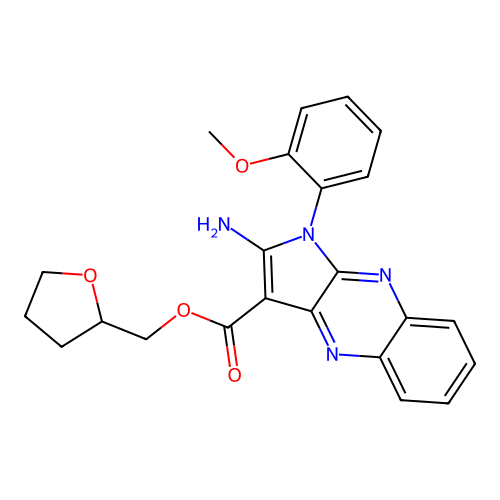 oxolan-2-ylmethyl 2-amino-1-(2-methoxyphenyl)pyrrolo[3,2-b]quinoxaline-3-carboxylate structure