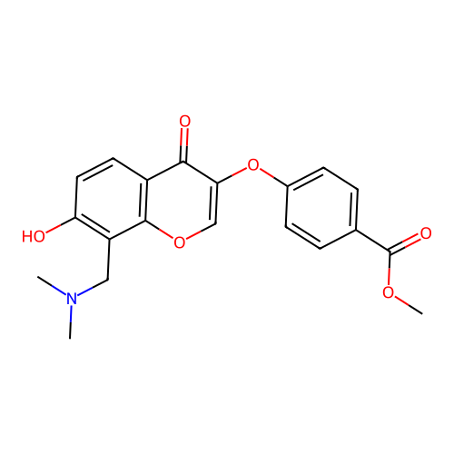 Methyl 4-[8-(dimethylaminomethyl)-7-hydroxy-4-oxo-chromen-3-yl]oxybenzoate structure