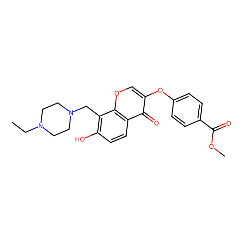 methyl 4-({8-[(4-ethylpiperazin-1-yl)methyl]-7-hydroxy-4-oxo-4H-chromen-3-yl}oxy)benzoate structure